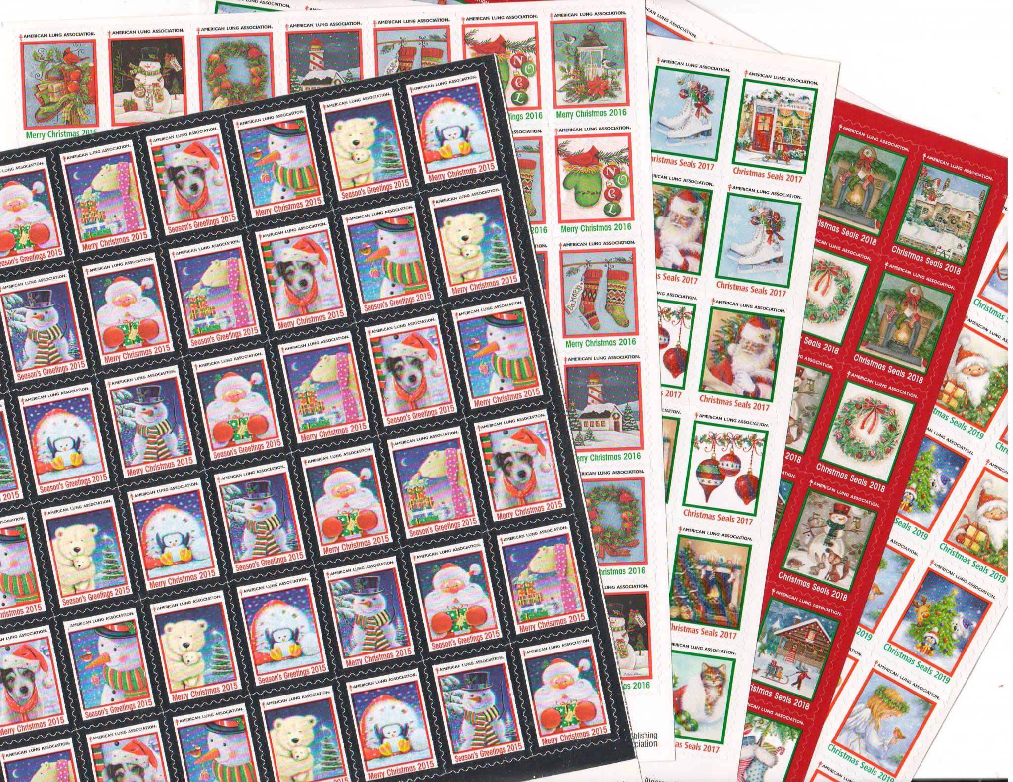   2015-19 ALA U.S. Christmas Seals Sheet Collection 