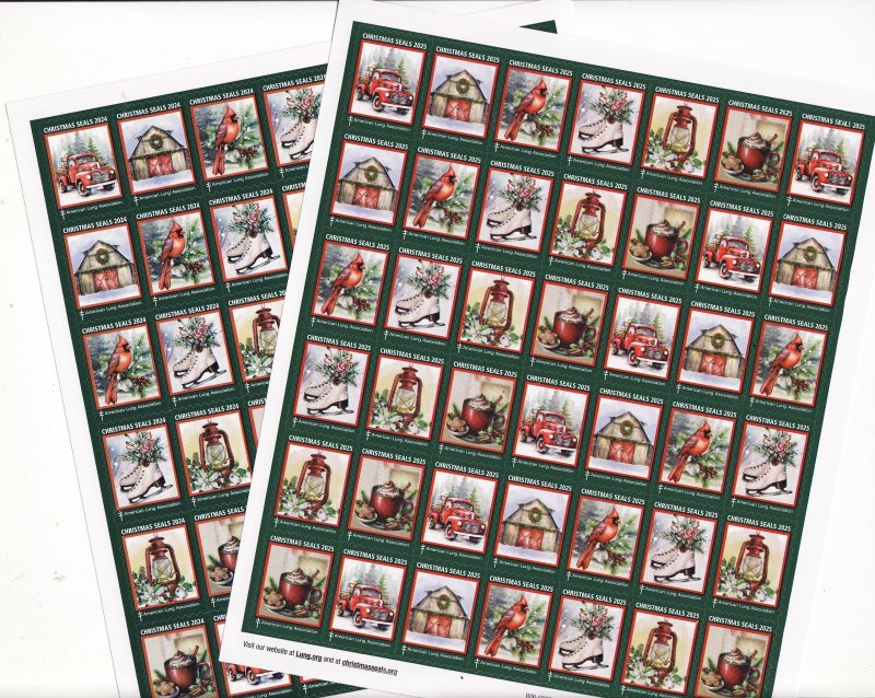  125-1x1 & 124-T1x, National & Test Designs U.S. Christmas Seal Sheet Collection
