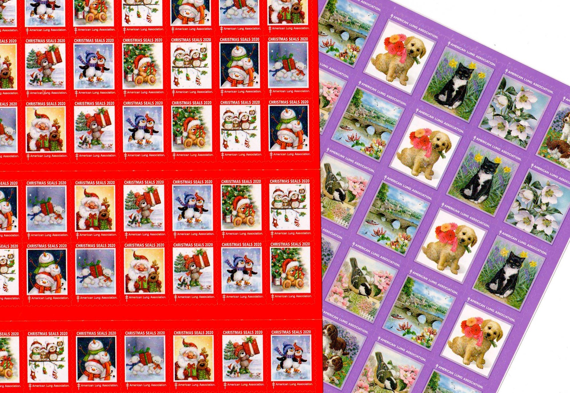      2020 ALA  U.S. Christmas Seals & U.S Spring Charity Seals Sheet Collection