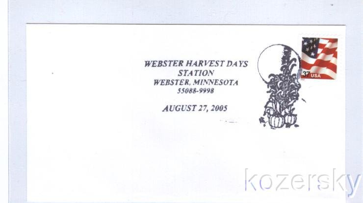 Cornstalks, Pumpkins, Harvest Moon Pictorial Postmark