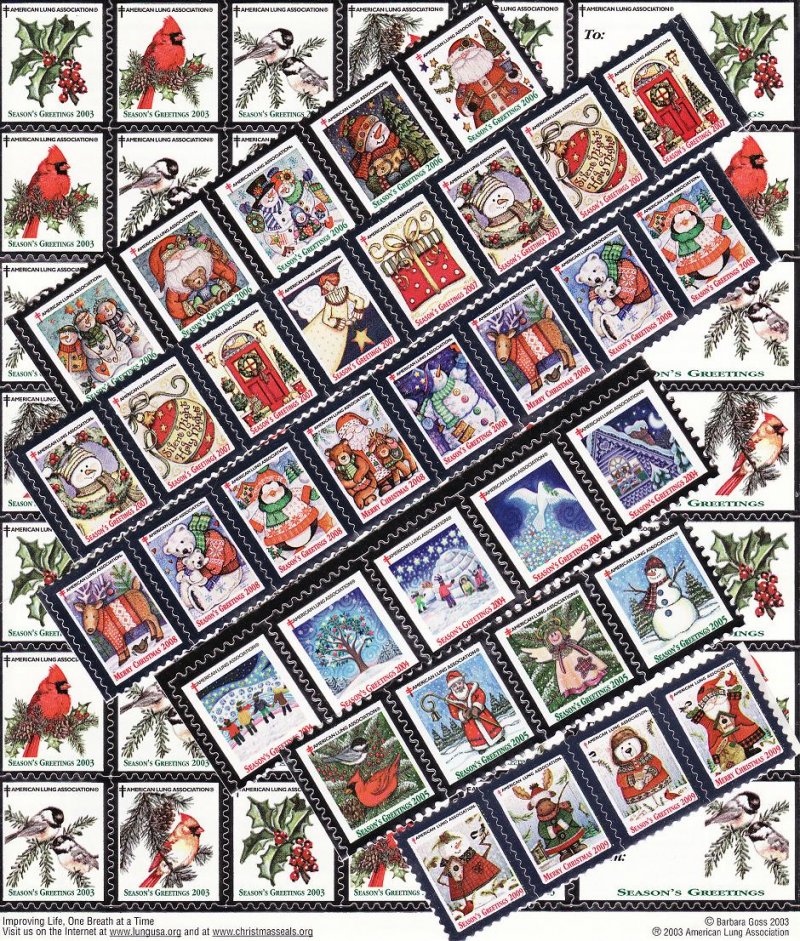  1982-2009 U.S. Christmas Seal Collection, As Required