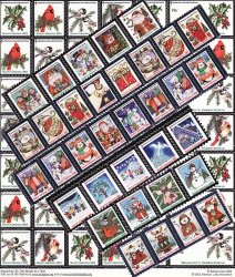 SEALS X 54 FULL SHEET AMERICAN LUNG ASSOCIATION VINTAGE 1979 CHRISTMAS STAMPS 