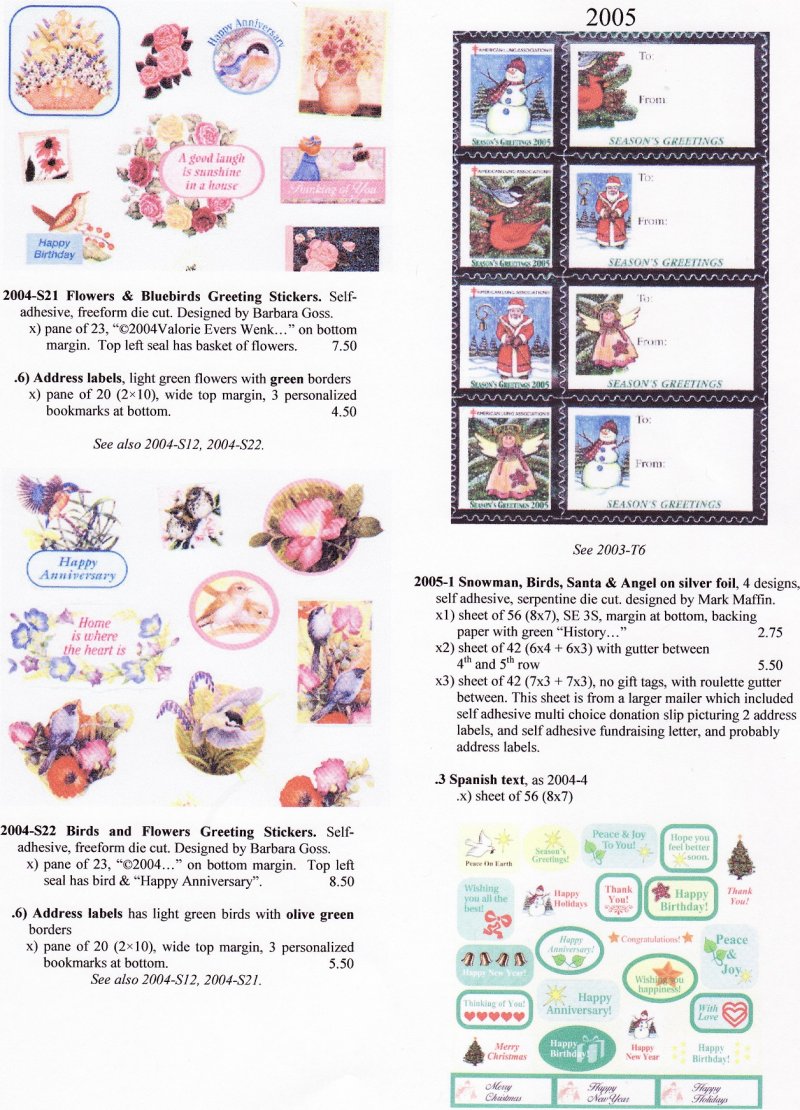 Green's Catalog,TB Seals of the World, Part 1, U.S. National Christmas Seals, 2014 ed., CD - page 115