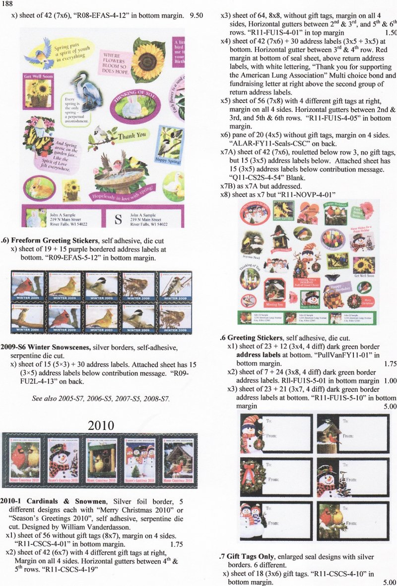 Green's Catalog,TB Seals of the World, Part 1, U.S. National Christmas Seals, 2014 ed., CD - page 188