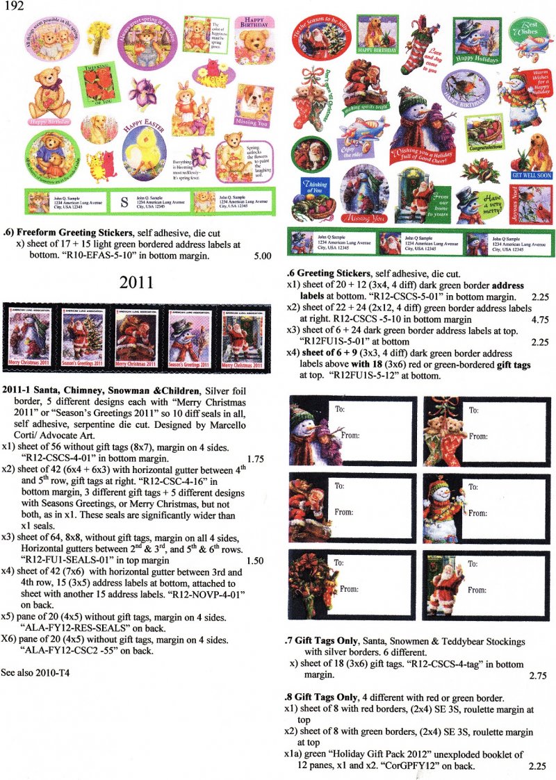 Green's Catalog,TB Seals of the World, Part 1, U.S. National Christmas Seals, 2014 ed., CD - page 192