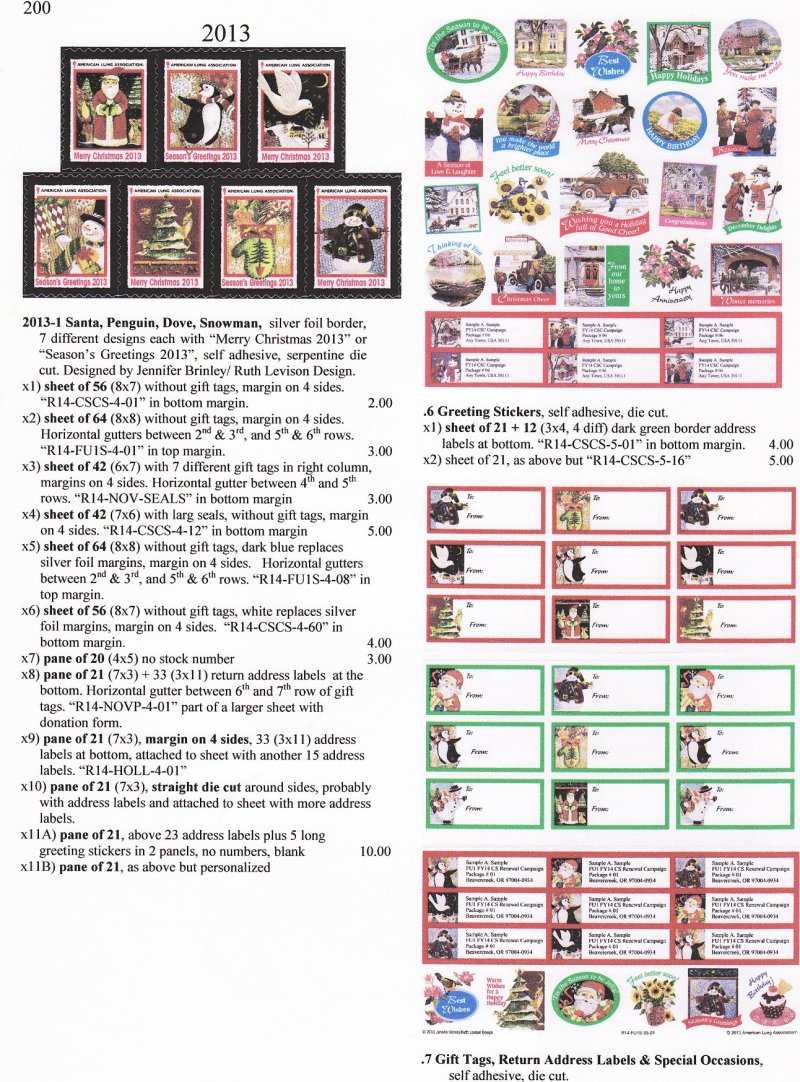 Green's Catalog,TB Seals of the World, Part 1, U.S. National Christmas Seals, 2014 ed., CD - page 200