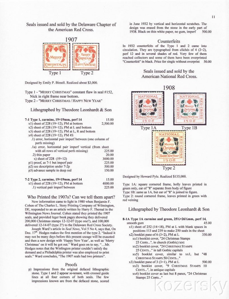 Green's Catalog,TB Seals of the World, Part 1, U.S. National Christmas Seals, 2014 ed., CD - page 11