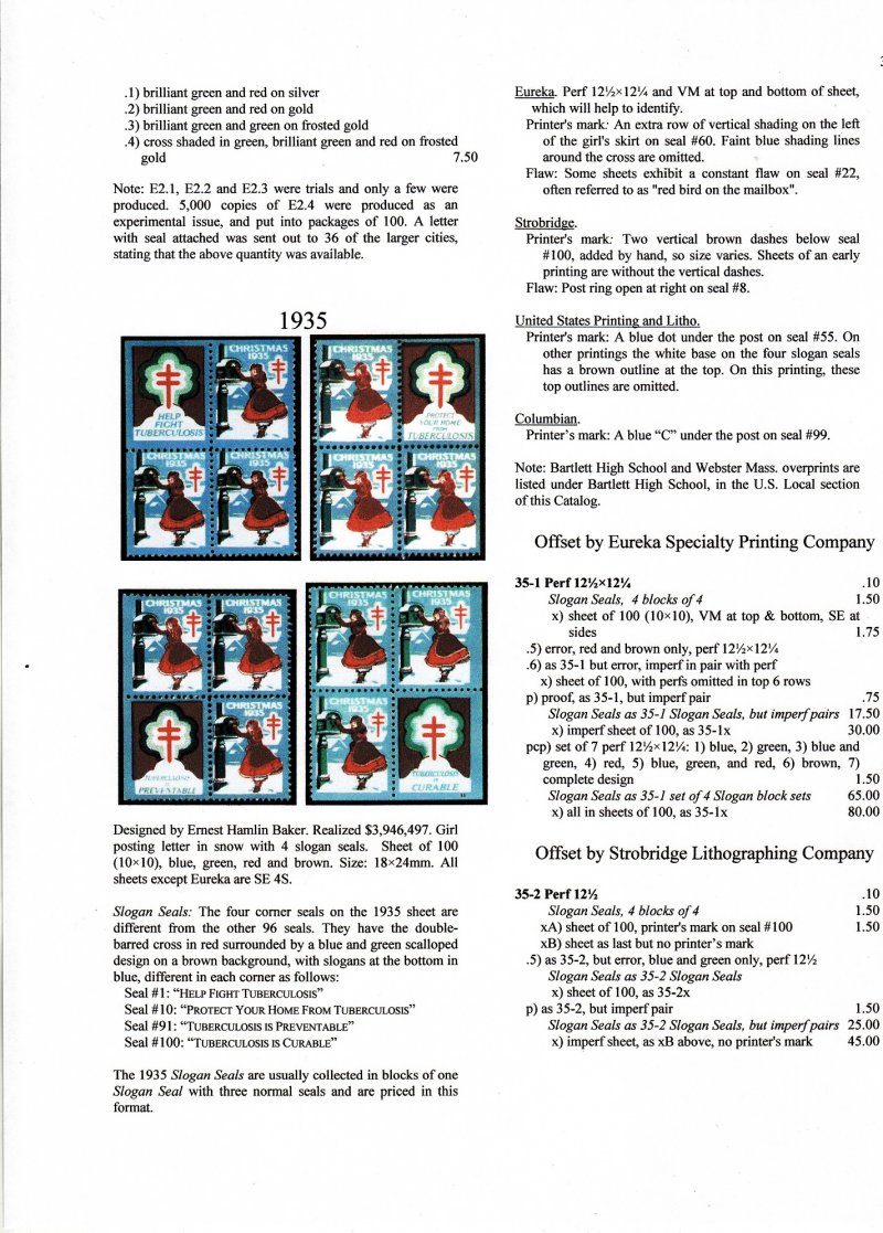 Green's Catalog,TB Seals of the World, Part 1, U.S. National Christmas Seals, 2014 ed., CD - page 37