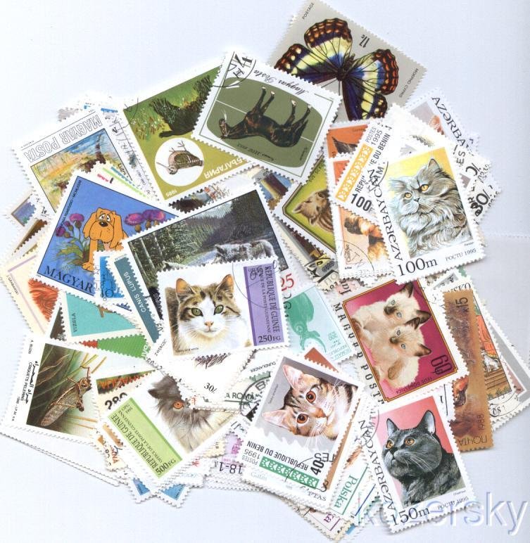 Animals on Stamps, Topical Stamp Packet,  100 different stamps