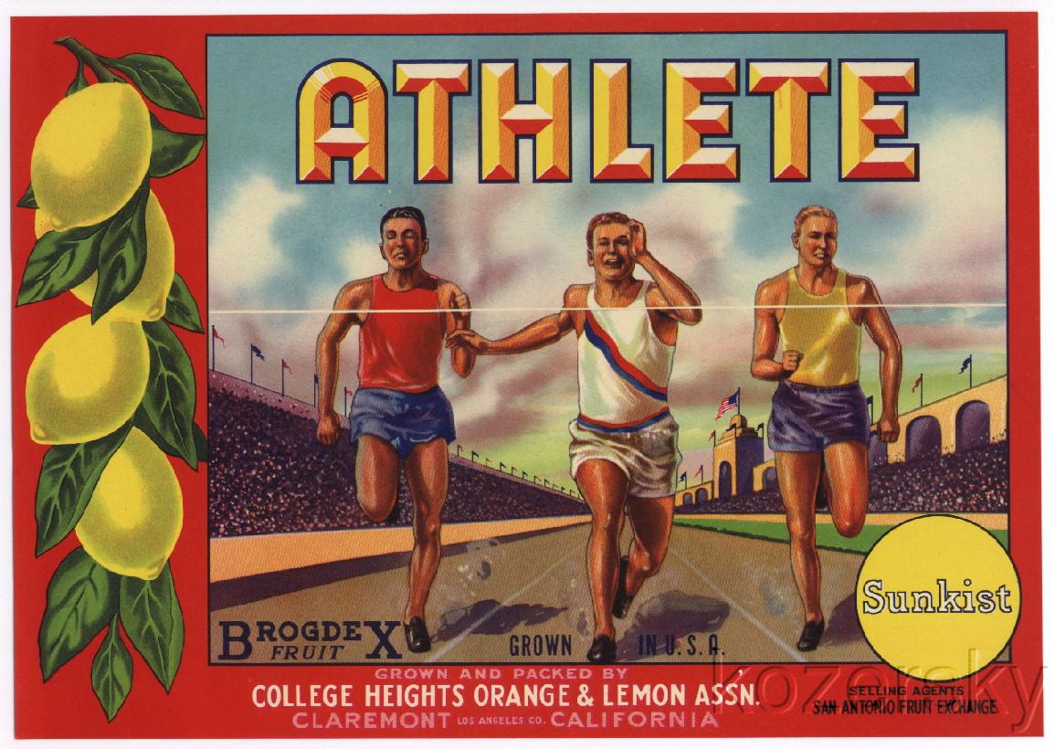Athlete Brand Vintage Lemon Crate Label