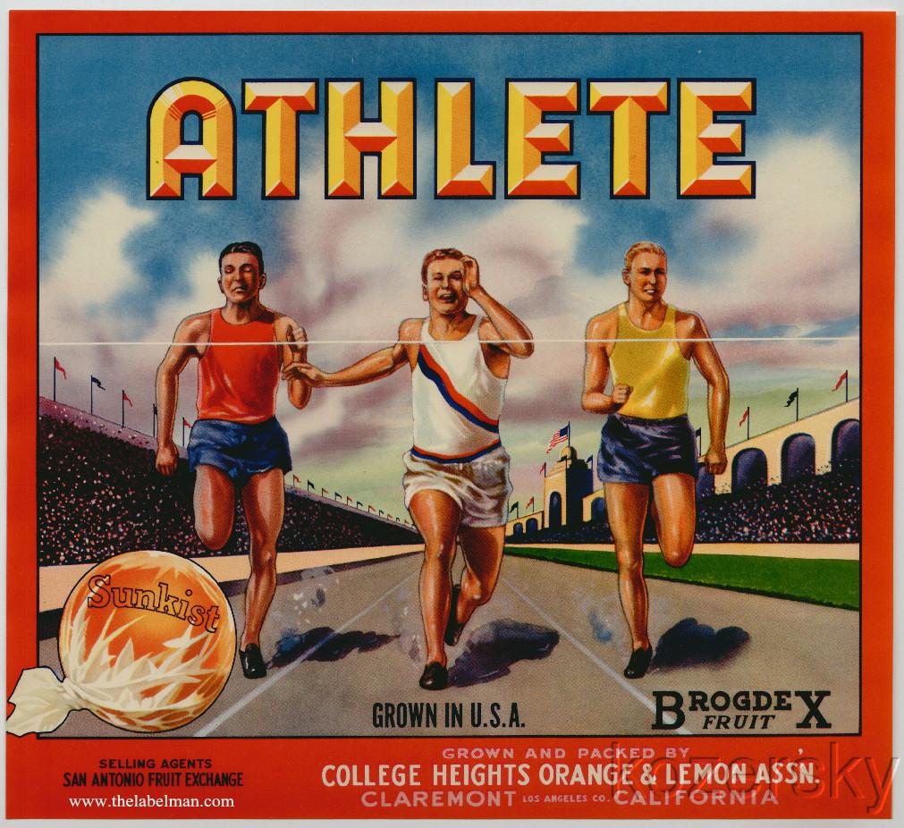 Athlete Brand Vintage Orange Crate Label