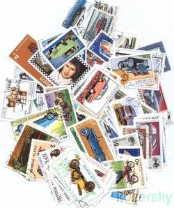 Autos on Stamps, Topical Stamp Packet,  50 different stamps