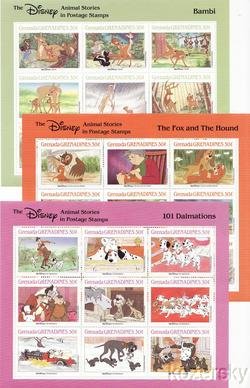 Grenada Grenadines 986-91, Disney Animal Stories Stamps Sheet Collection