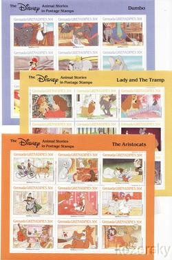 Grenada Grenadines, 986-91, Disney Animal Stories Stamps  Sheet Collection