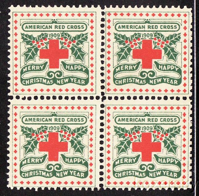 9- 1x, WX5, 1909 U.S. Red Cross Christmas Seals Sheet 