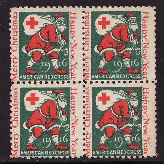 16-1.6x, WX18, 1916 U.S. Red Cross Christmas Seals Sheet, perf. 12 1/2
