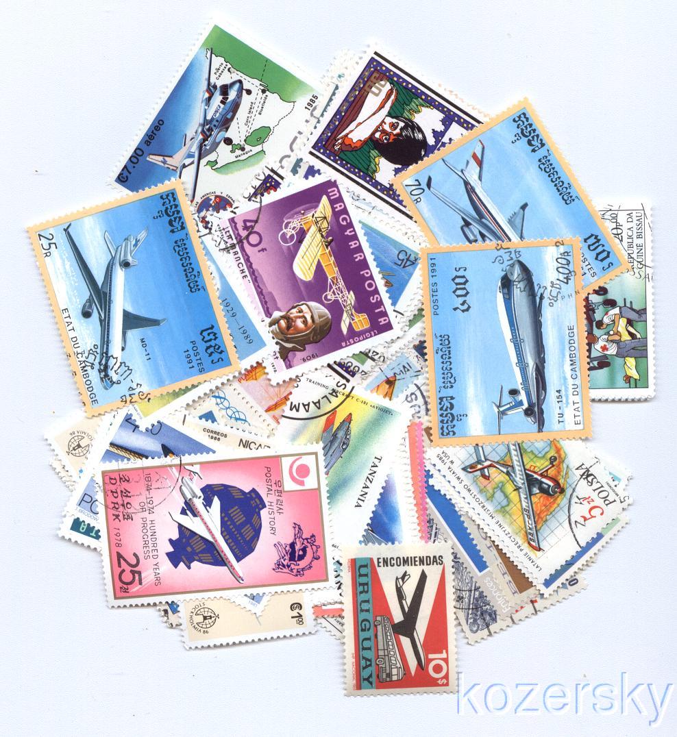 Aviation on Stamps, Topical Stamp Packet, 200 different stamps