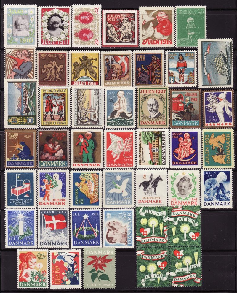  Denmark 7-48, 1910-51 Denmark TB Charity Seal Collection
