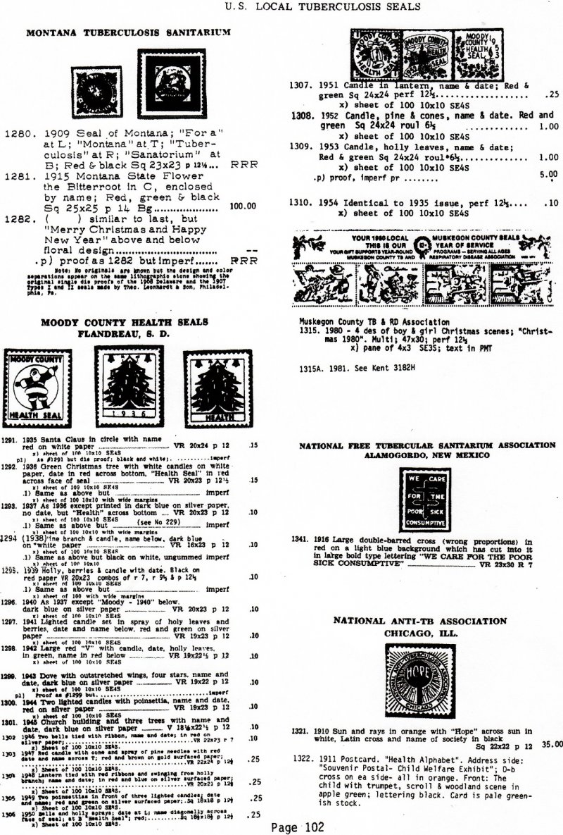 Green's Catalog, U.S. Local TB Christmas Seals, Part 2, 1983 ed., CD, page 102