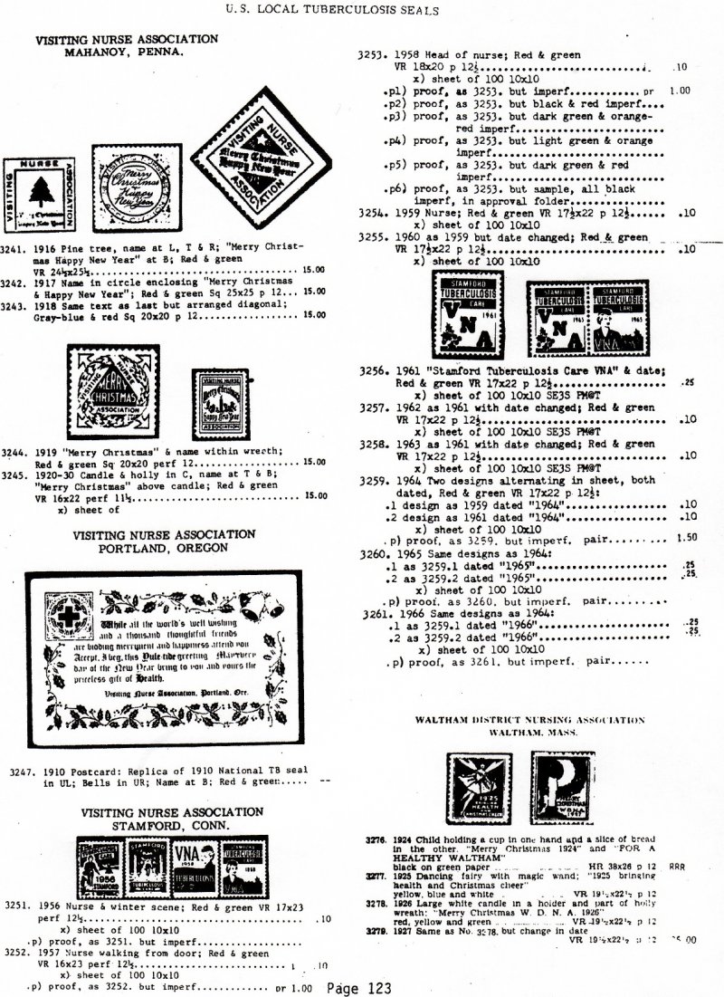 Green's Catalog, U.S. Local TB Christmas Seals, Part 2, 1983 ed., CD, page 123
