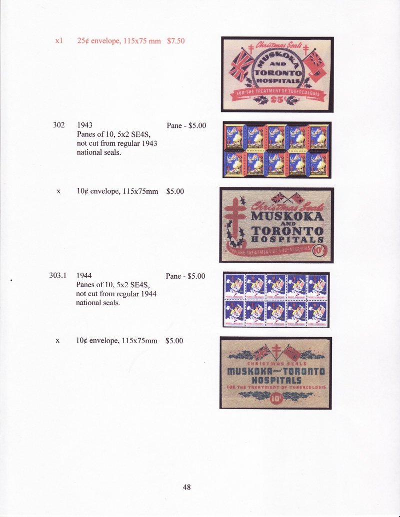 Green's Catalog, Canada Local TB Charity Seals, 2011 ed., CD, page 48