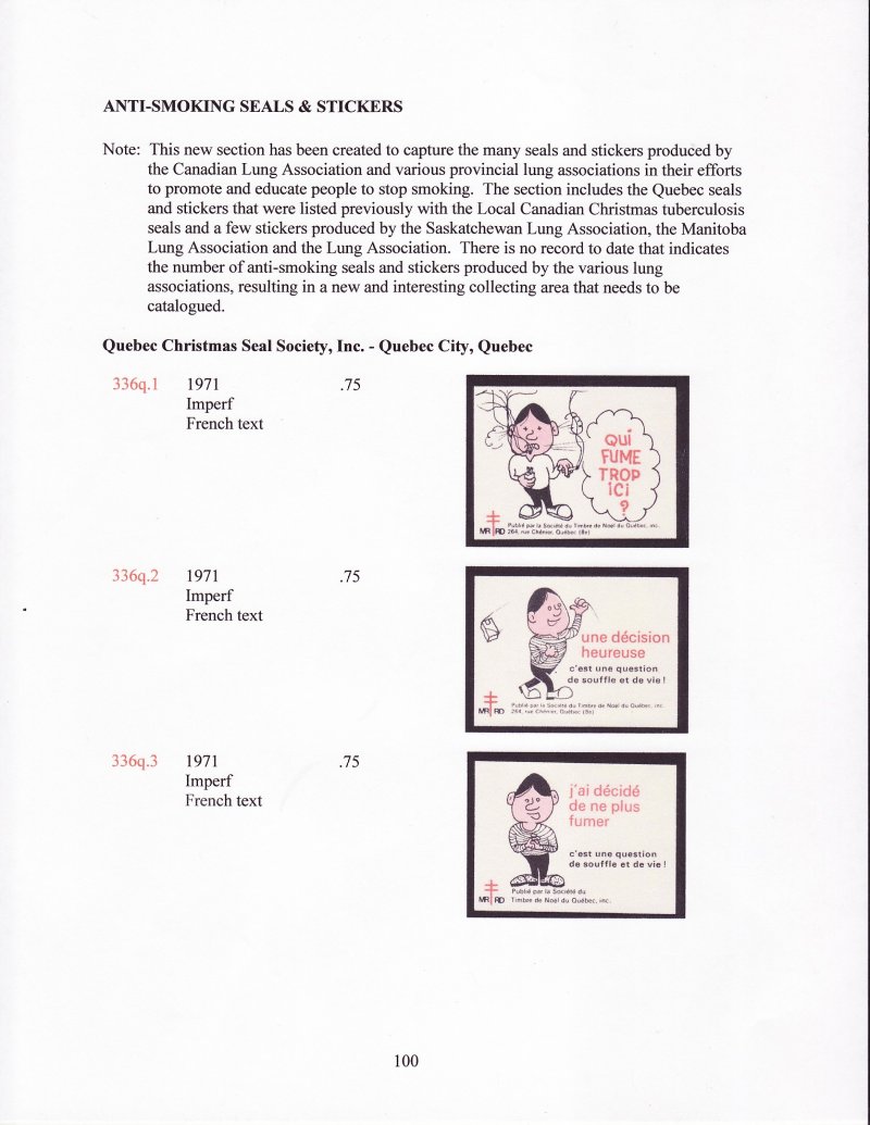 Green's Catalog, Canada Local TB Charity Seals, 2011 ed., CD, page 100