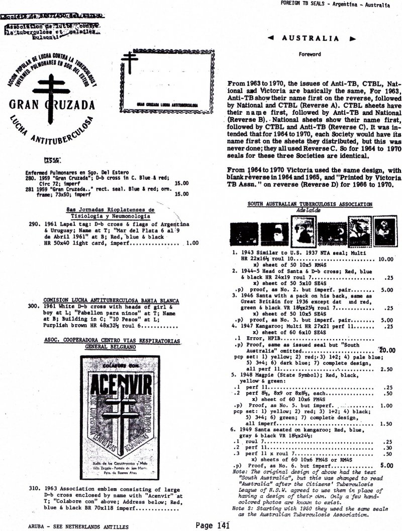 Green's Catalog, Foreign TB Charity Seals, Part 3, 1983 ed., CD, page 131