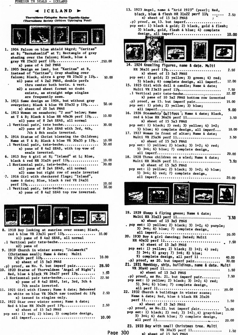 Green's Catalog, Foreign TB Charity Seals, Part 3, 1983 ed., CD, page 300