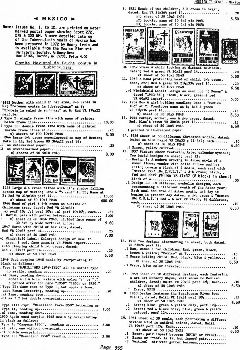 Green's Catalog, Part 3, Foreign TB Charity Seals, 1983 ed., page 300