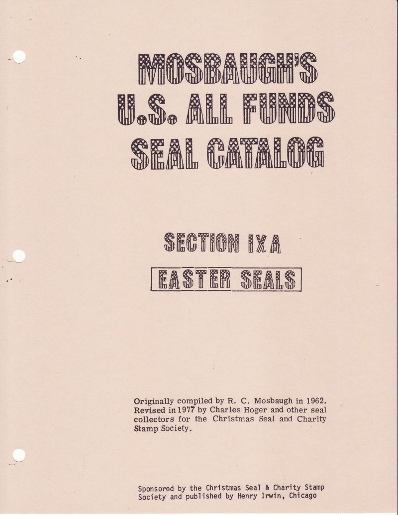 Mosbaugh's Catalog, Sec. 9A, U.S. Easter Seals, Classic Edition
