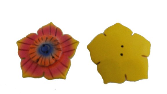 Coco Buttons, Painted, Yellow, 35mm