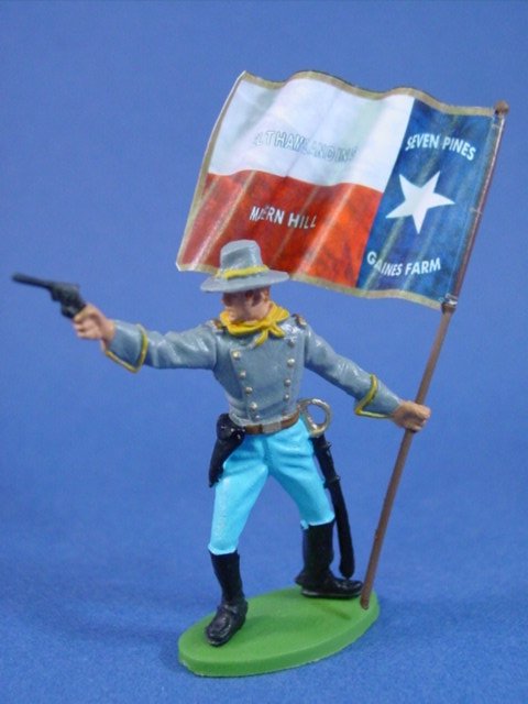 Confederate Cavalry Standard Bearer Tin Painted Toy Soldier Pre-OrderArt 