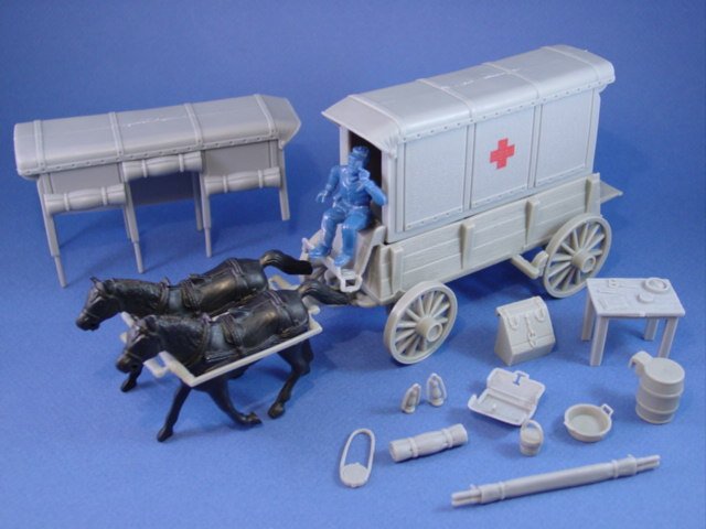 Marx reissue 54mm wagon two horse hitch for your toy soldiers 