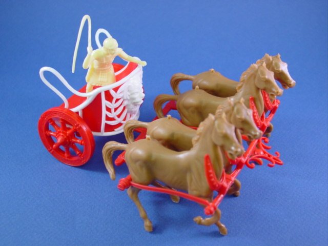 Details about   Marx reissue Ben Hur playset Red chariot w/Driver & Horses 54MM Toy Soldiers 