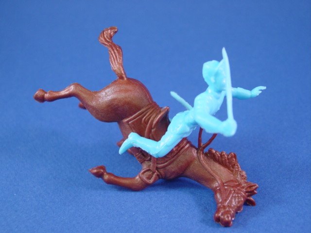 Marx reissue Cavalry falling horse and royal blue rider toy soldier 