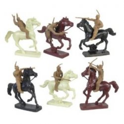 Plains Indian Dismounted Warriors with Casualties Plastic Army Men 12 piece set of 54mm Figures 1:32 scale 