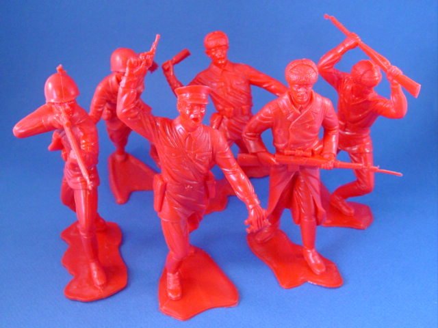 Marx 6 Inch Toy Soldiers WWII Russian Infantry Figures 6 Piece Set OLD  STOCK!