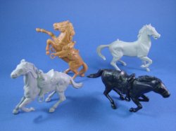 Marx reissue set of 20 Alamo Mexican soldiers presidio type in BLUE w/ horses 