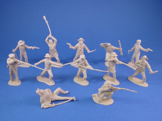Classic Toy Soldiers 1/32nd plastic Alamo Texan Defenders 12 figures & Cannon