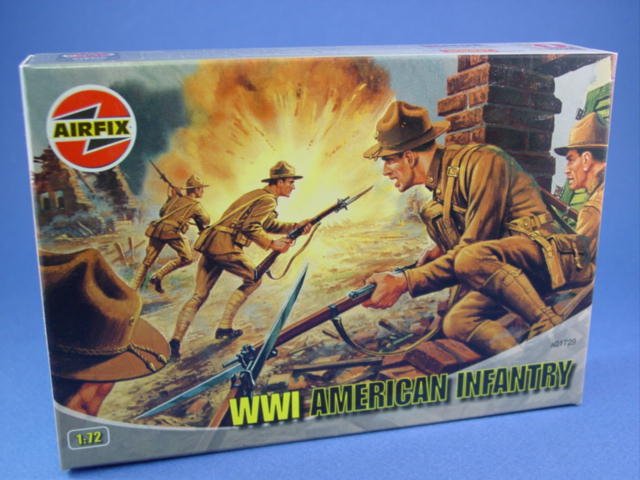 AIRFIX 729 1/76 WWI US Army Doughboys 48 Plastic Toy Soldiers NEW MIB FREE SHIP 