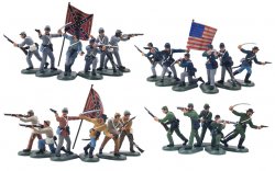 Britains Deetail 7426 Confederate Infantry Soldiers 1/32 Scale Plastic And Metal 