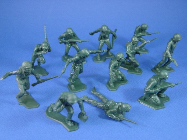 Inflatable Boat and Crew black color Marx Recast 54mm WWII U.S 