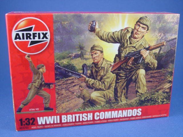 WWII British Commandos Atlantic AIRFIX 1 32 toy soldiers RARE BOX EDITION 1973--78 