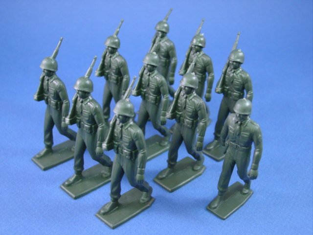 Recast Marx 60mm Running Horse Set Of Three 