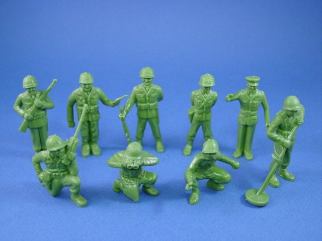 MARX Air Force ground crew toy soldiers 45mm blue 22 in all 11 poses 
