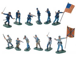 TOY SOLDIERS CONFEDERATE INFANTRY TROOPS ver 02 US CIVIL WAR BRITAINS DSG 