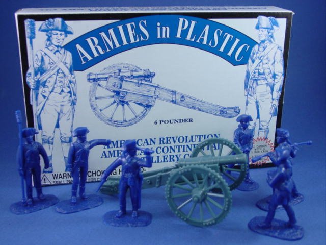 54mm Armies in Plastic American Revolution 6-pound British Artillery Guns 1/32 