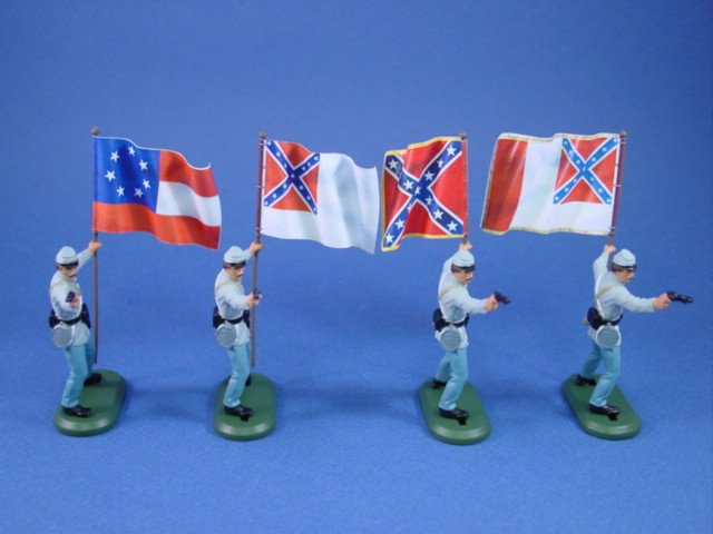 Classic Toy Soldiers American civil war flags X 11,fold and stick type 4" X 2"