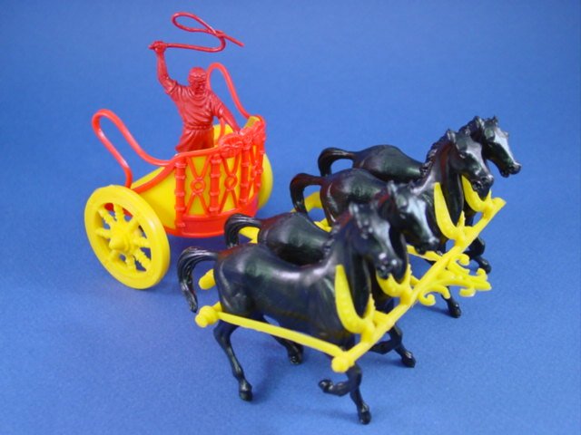 54MM Toy Soldiers Details about   Marx reissue Ben Hur playset Red chariot w/Driver & Horses 