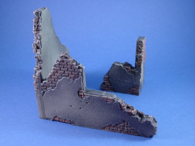 destroyed building diorama